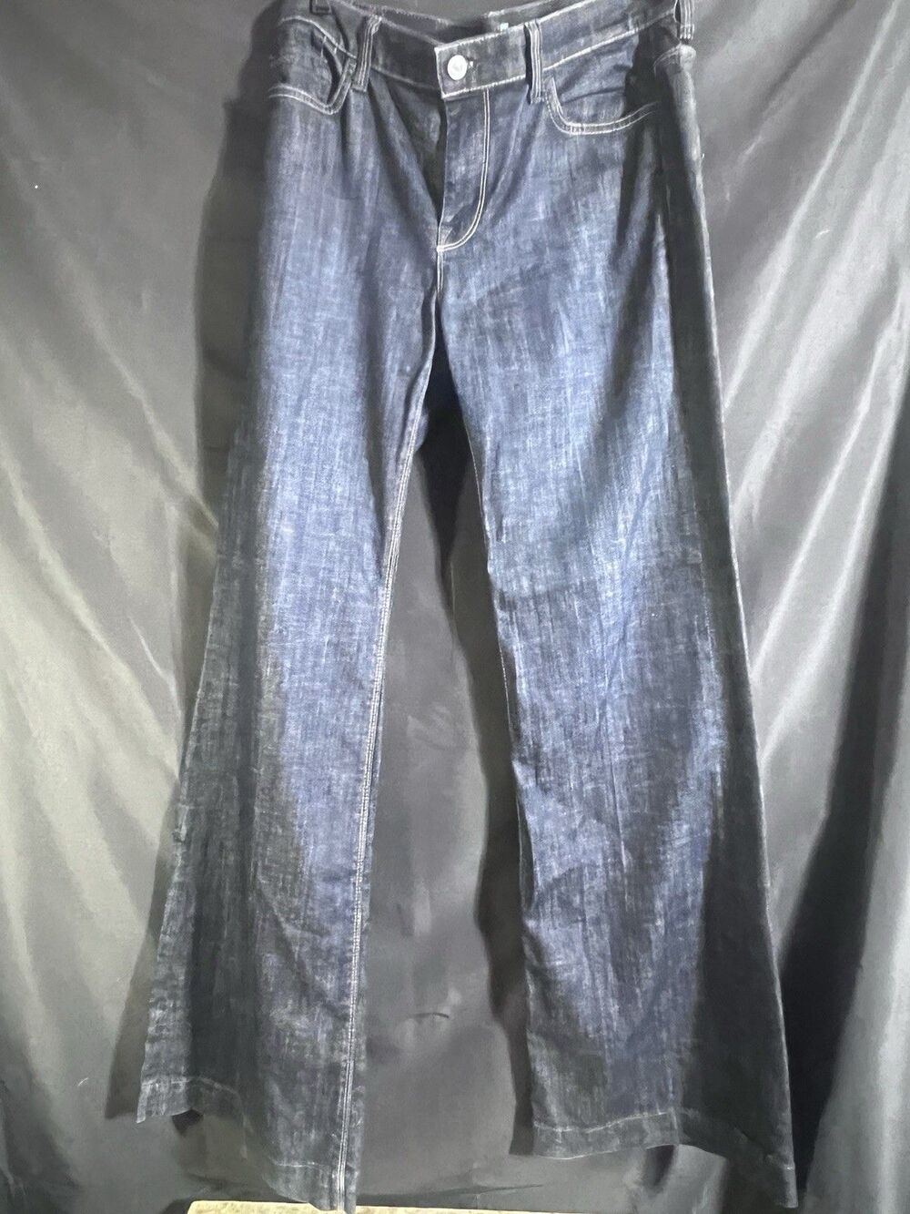 7 For All Mankind Ginger Jeans Womens 31 Blue Stretch Flare Dark Wash USA Made